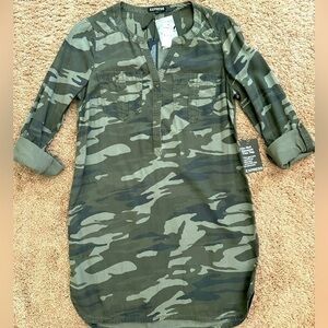 Express Camo Shirt Dress NWT size small